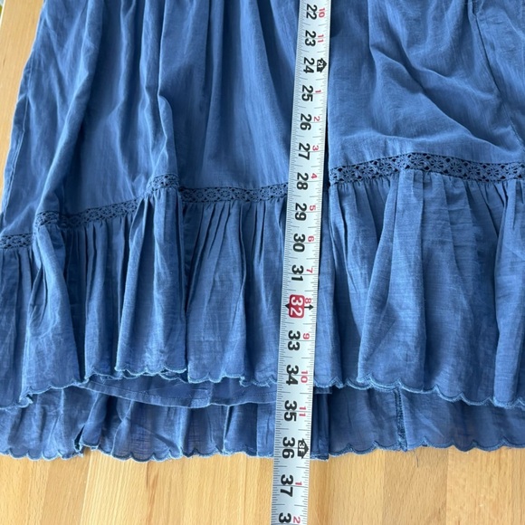 Anthropologie Women’s Size Small Blue Ruffle Flutter Sleeve Plunge Mini Dress - Picture 13 of 14
